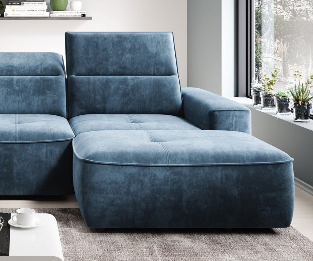 Narożnik COLOMBO MINI Funkcja spania Pojemnik na pościel Nowoczesny Funkcjonalny Tkaniny do wyboru