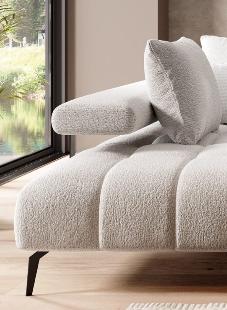 Narożnik MAGNETIC XL Funkcja spania Regulowane siedzisko Nowoczesny Funkcjonalny Tkaniny do wyboru