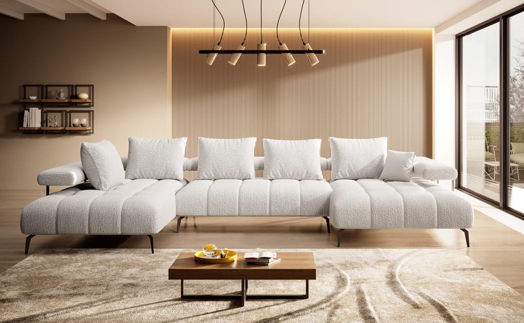 Narożnik MAGNETIC XL Funkcja spania Regulowane siedzisko Nowoczesny Funkcjonalny Tkaniny do wyboru