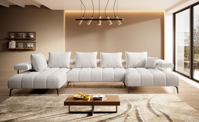 Narożnik MAGNETIC XL Funkcja spania Regulowane siedzisko Nowoczesny Funkcjonalny Tkaniny do wyboru