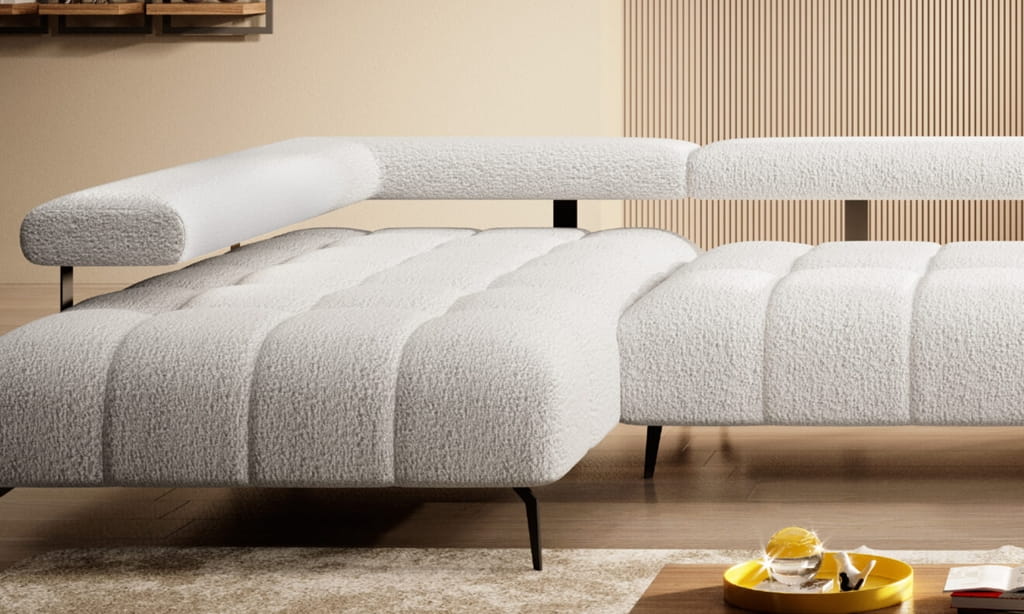 Narożnik MAGNETIC XL Funkcja spania Regulowane siedzisko Nowoczesny Funkcjonalny Tkaniny do wyboru