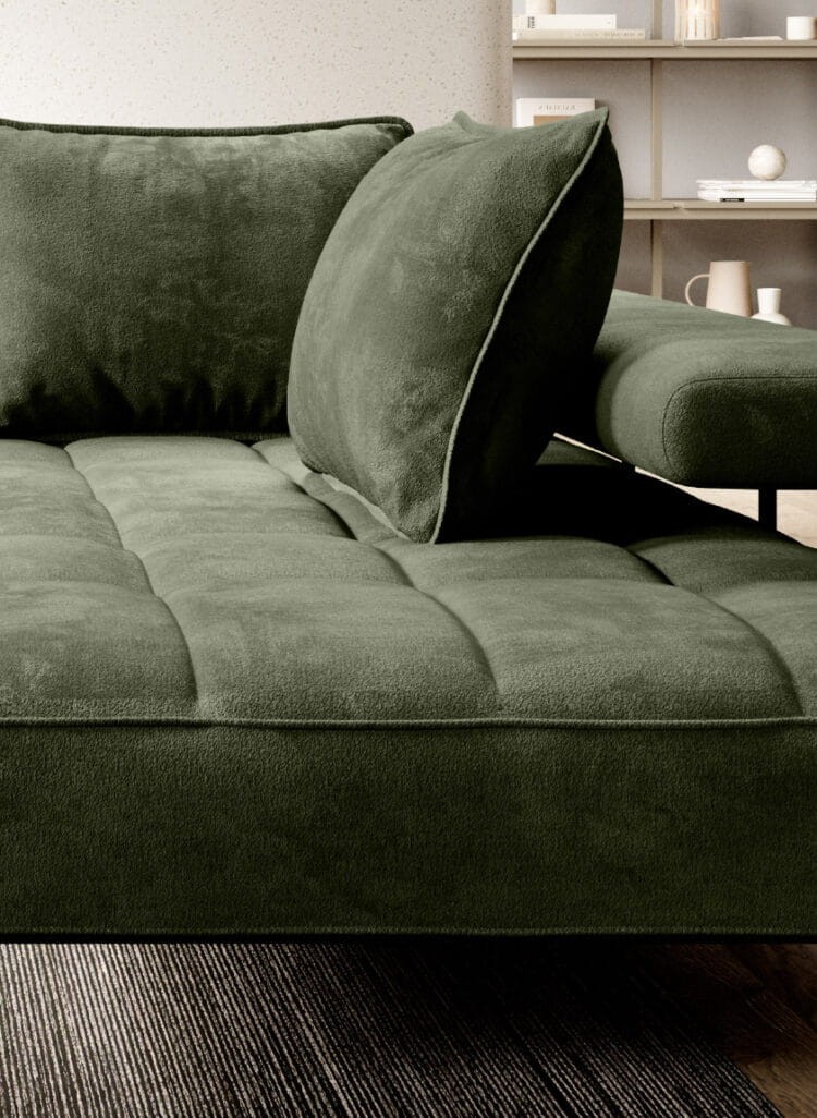 Narożnik MONTELLA L Funkcja spania Regulowane siedzisko Nowoczesny Funkcjonalny Tkaniny do wyboru