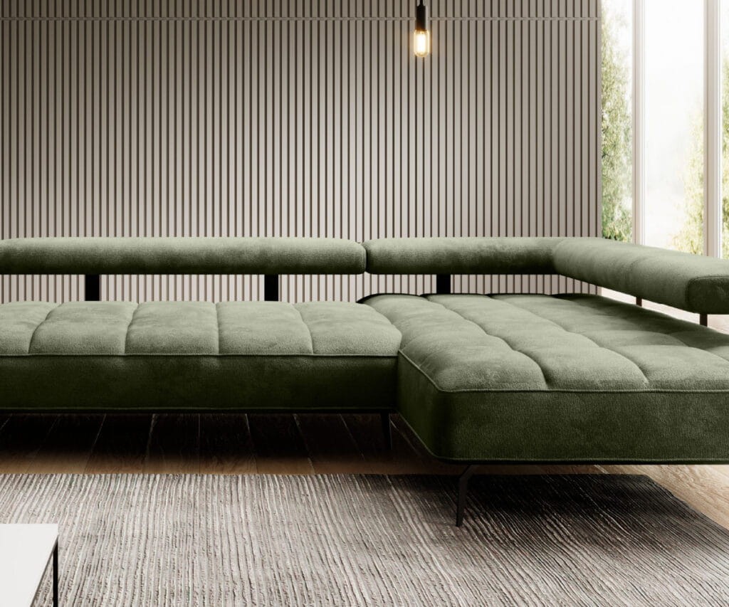 Narożnik MONTELLA XL Funkcja spania Regulowane siedzisko Nowoczesny Funkcjonalny Tkaniny do wyboru