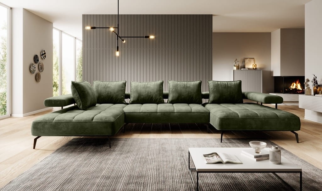 Narożnik MONTELLA XL Funkcja spania Regulowane siedzisko Nowoczesny Funkcjonalny Tkaniny do wyboru