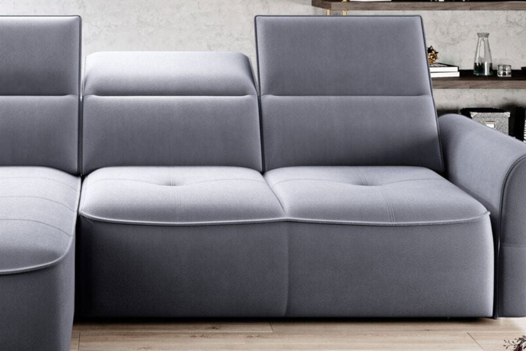 Narożnik MURILLO MINI Funkcja spania Pojemnik na pościel Nowoczesny Funkcjonalny Tkaniny do wyboru