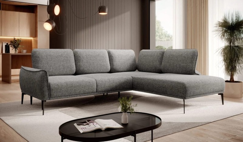 Narożnik STORM L Nowoczesny Przesuwane oparcie Tkaniny do wyboru Prawy