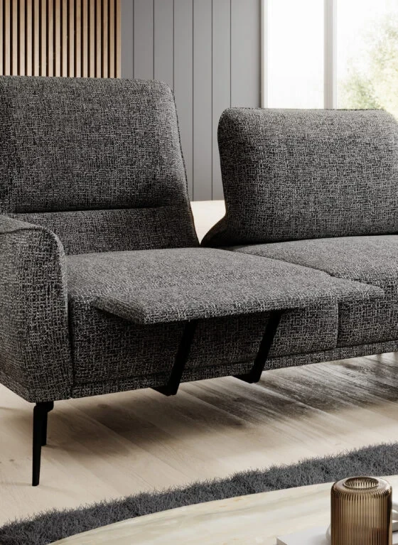 Narożnik STORM MINI Nowoczesny Przesuwane oparcie Tkaniny do wyboru Funkcjonalny