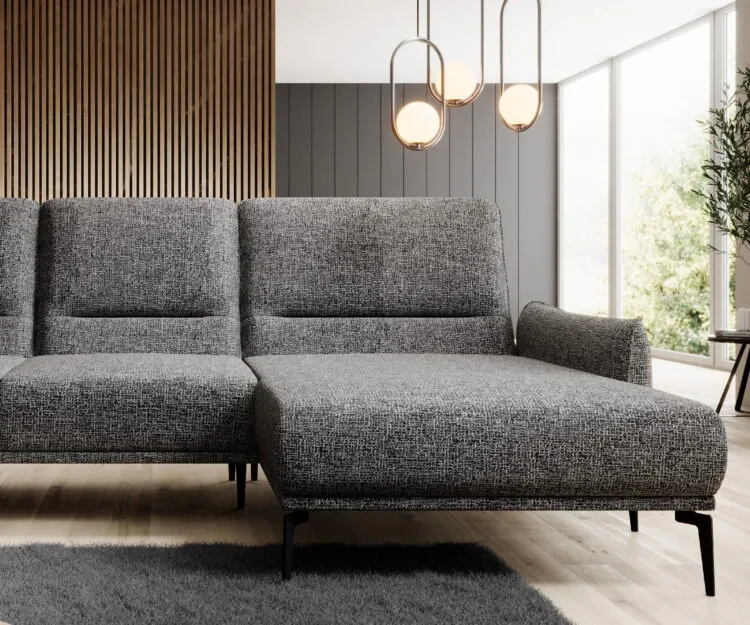 Narożnik STORM MINI Nowoczesny Przesuwane oparcie Tkaniny do wyboru Funkcjonalny