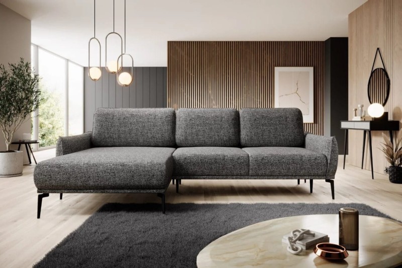 Narożnik STORM MINI Nowoczesny Przesuwane oparcie Tkaniny do wyboru Funkcjonalny Lewy