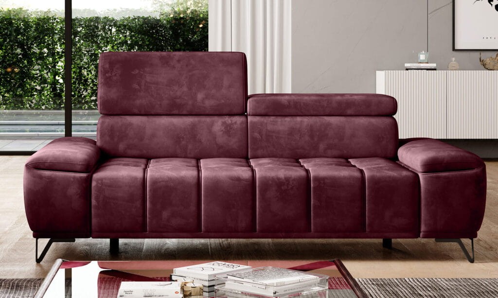 Sofa PALLADIO 3 Regulowany zagłówek Tkaniny do wyboru Funkcjonalna