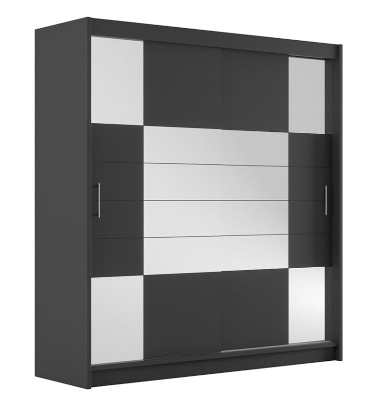 Szafa przesuwna ARUBA II 203 drążki półki grafitowa