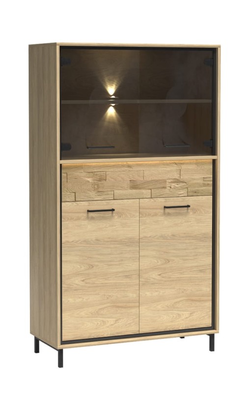 Witryna M5 szerokość 92,2 cm MEDIOLAN Hikora Do Salonu Do Pokoju Dziennego Nowoczesny Styl Funkcjonalna Wysoka Jakość