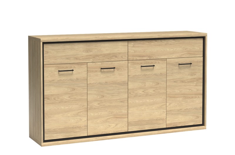 Komoda duża M8 szerokość 177,2 cm MEDIOLAN Hikora Do Salonu Do Pokoju Dziennego Nowoczesny Styl Funkcjonalna Wysoka Jakość Bez Deski