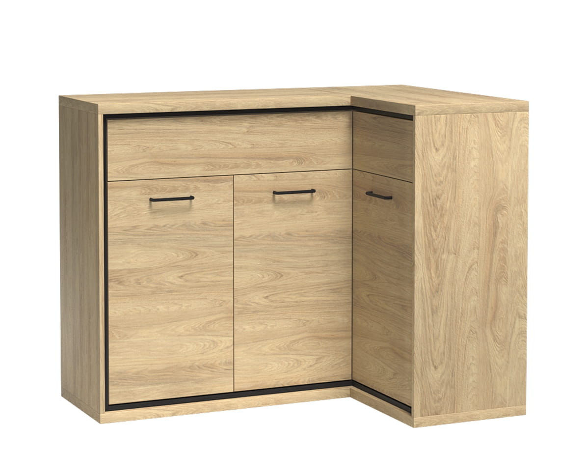 Komoda narożna M15 szerokość 127,5 cm MEDIOLAN Hikora Do Pokoju Dziennego Nowoczesny Styl Funkcjonalna Wysoka Jakość