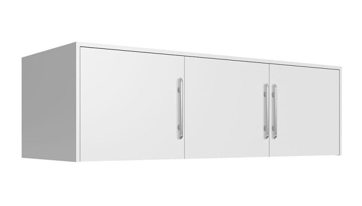 Nadstawka do szafy BALI D3 szerokość 147 cm trzydrzwiowa uchwyt srebrny biała