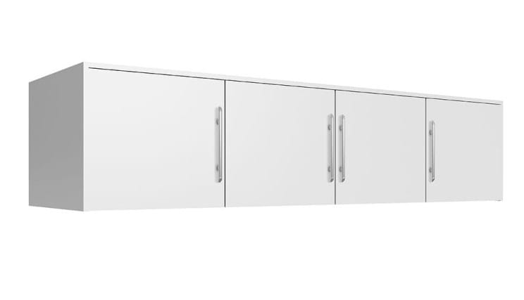 Nadstawka do szafy BALI D4 szerokość 196 cm czterodrzwiowa uchwyt srebrny biała