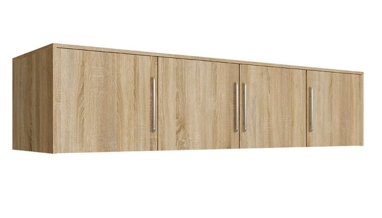 Nadstawka do szafy BALI D4 szerokość 196 cm czterodrzwiowa uchwyt srebrny dąb sonoma