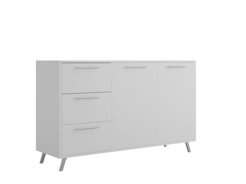 Komoda BALI dwudrzwiowa z szufladami szerokość 140 cm biała