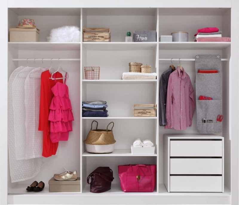 Szafa DUCA I szerokość 250 cm biały Nowoczesny Styl Do Salonu Do Sypialni z dodatkowym kontenerkiem