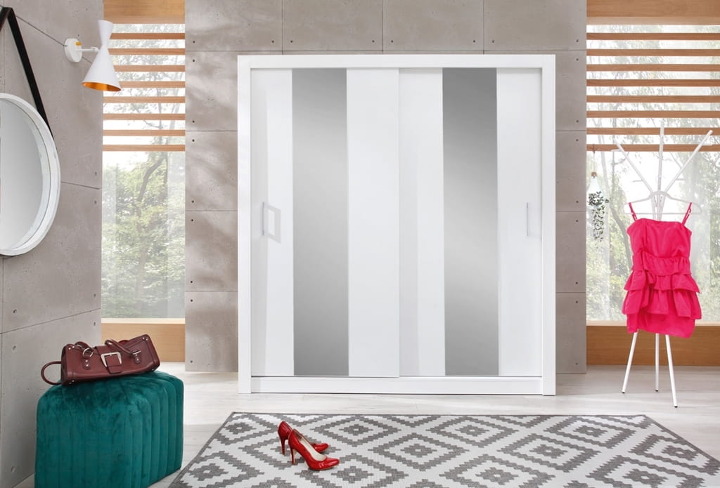 Szafa DUCA II szerokość 200 cm biały Nowoczesny Styl Do Salonu Do Sypialni