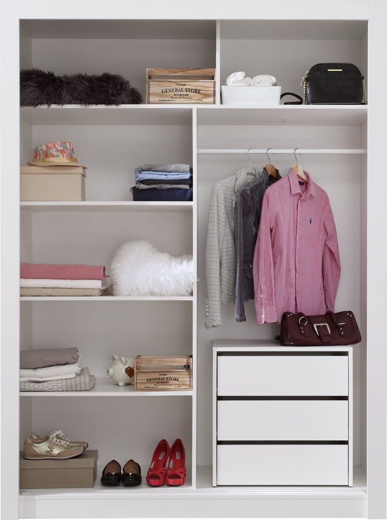 Szafa DUCA III szerokość 160 cm biały Nowoczesny Styl Do Salonu Do Sypialni Z dodatkowym kontenerkiem