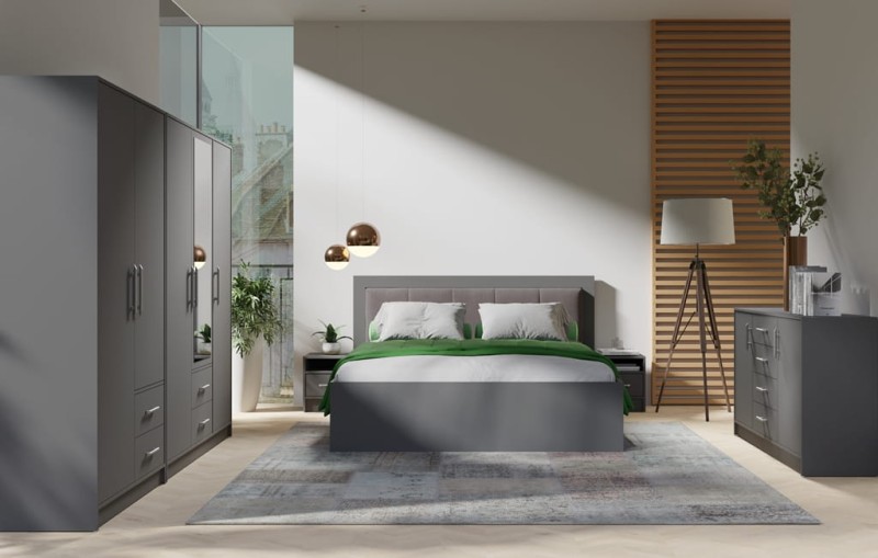 Szafka nocna Smart Szerokość 40 cm antracyt Meblar SR7 Nowoczesna Tradycyjna Do salonu