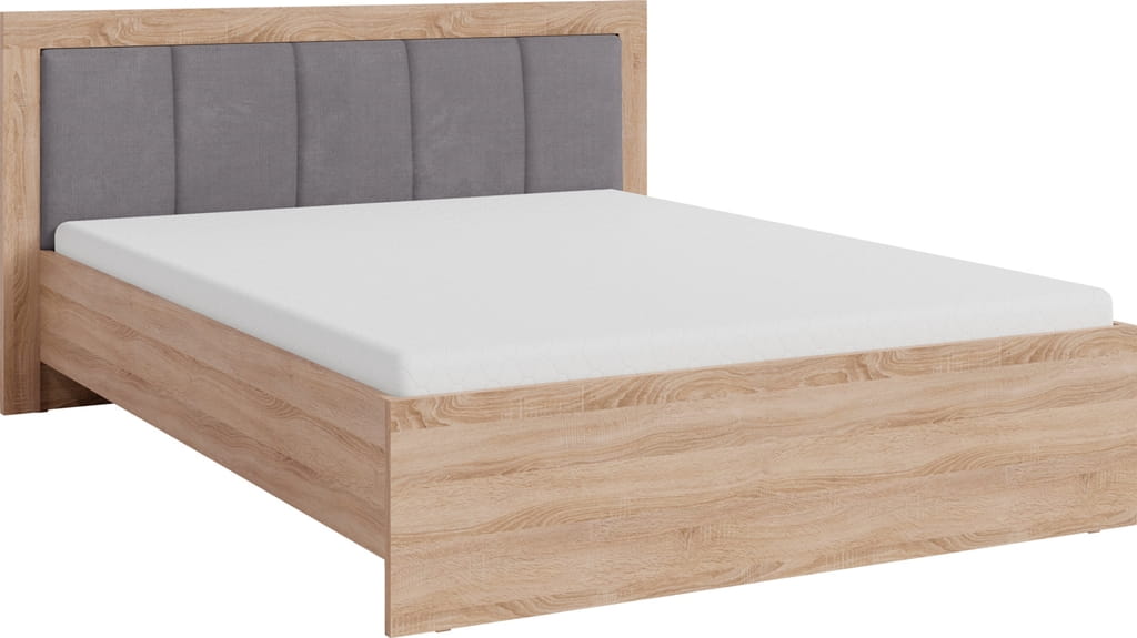 Łóżko Smart powierzchnia spania 160 x 200 cm Dąb Sonoma / Biały Lux Meblar SR6  Nowoczesna Tradycyjna Do salonu