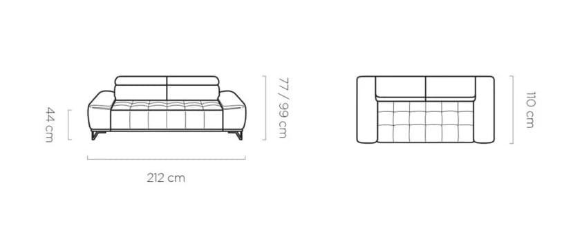Sofa PALLADIO 3 Wymiary