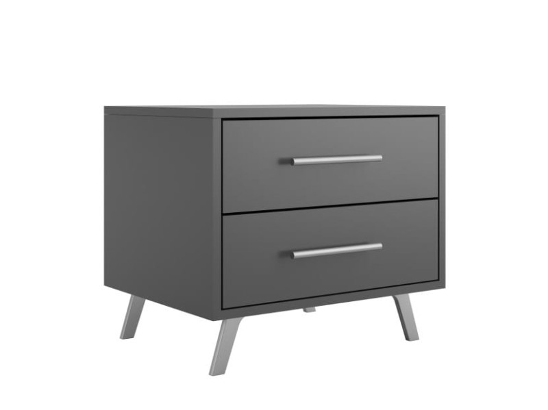Stolik nocny BALI szerokość 53,5 cm szuflady nóżki grafitowy