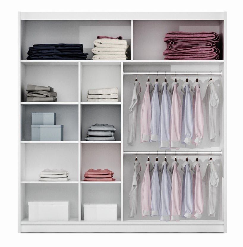 Szafa przesuwna BATUMI 203 lustro drążki półki wnętrze