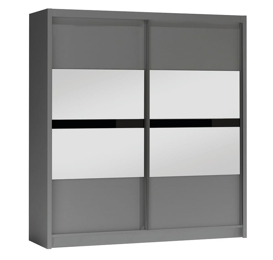 Szafa przesuwna BATUMI 203 lustro drążki półki grafitowa