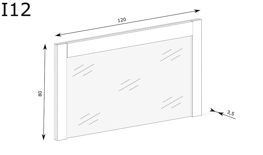 Lustro szerokość 120 cm INDIANAPOLIS I12 Jesion jasny Do Salonu Do Pokoju Dziennego Nowoczesny Styl Funkcjonalna Wysoka Jakość wymiary