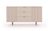 Komoda NUBIA NB-02 w Stylu LOFT  3 Szuflady 2 Drzwiczki Szerokość 150 cm Głębokość 41 cm Wysokość 80 cm Cashmere Do przedpokoju K2D3SZ