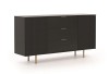 Komoda NUBIA NB-02 w Stylu LOFT  3 Szuflady 2 Drzwiczki Szerokość 150 cm Głębokość 41 cm Wysokość 80 cm Czarny mat Do przedpokoju K2D3SZ