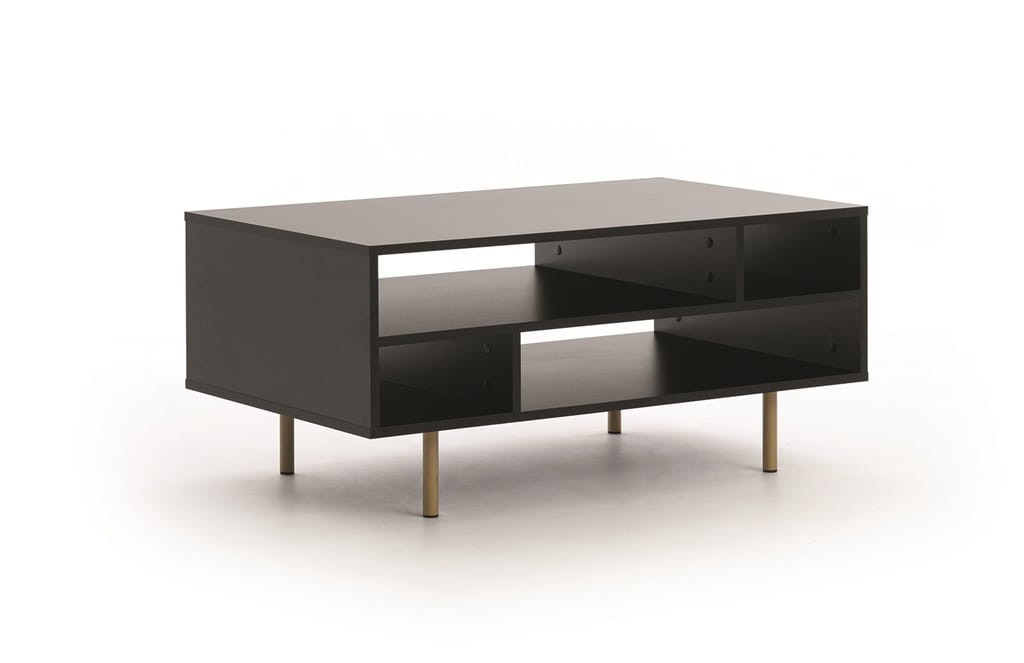Ława NUBIA NB-03 w Stylu LOFT  Szerokość 100 cm Czarny mat Do salonu