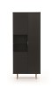 Regał NUBIA NB-05 w Stylu LOFT  Szerokość 80 cm 3 drzwiczki Czarny mat Do salonu