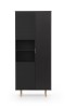 Regał NUBIA NB-05 w Stylu LOFT  Szerokość 80 cm 3 drzwiczki Czarny mat Do salonu