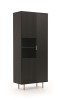 Regał NUBIA NB-05 w Stylu LOFT  Szerokość 80 cm 3 drzwiczki Czarny mat Do salonu