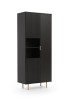 Regał NUBIA NB-05 w Stylu LOFT  Szerokość 80 cm 3 drzwiczki Czarny mat Do salonu