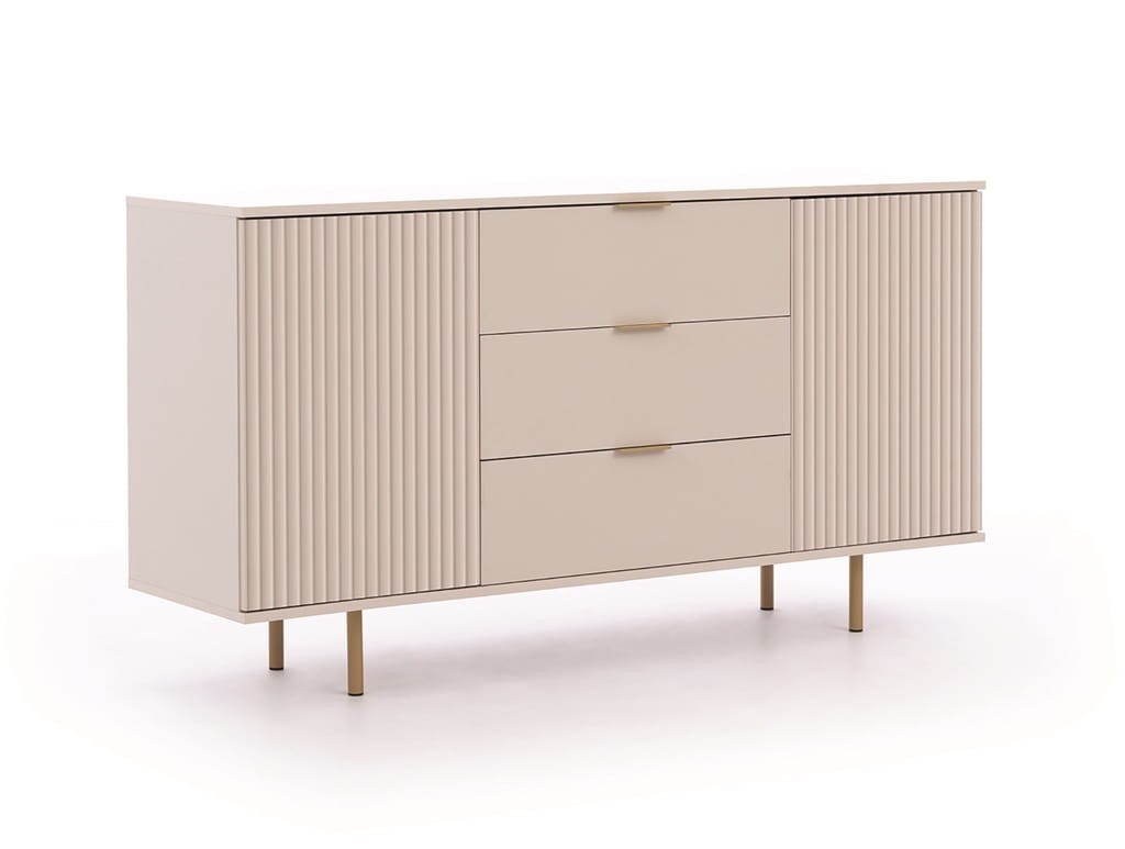 Komoda NUBIA NB-02 w Stylu LOFT 3 Szuflady 2 Drzwiczki Szerokość 150 cm Cashmere