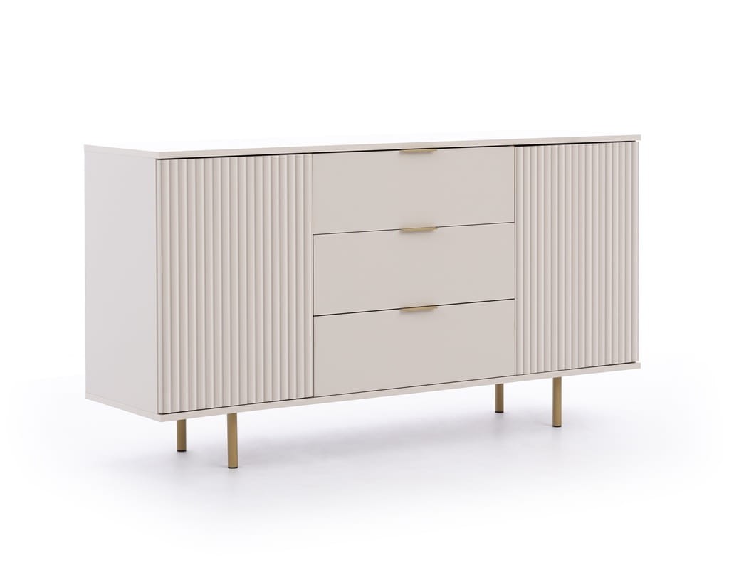Komoda NUBIA NB-02 w Stylu LOFT 3 Szuflady 2 Drzwiczki Szerokość 150 cm Cashmere