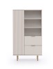 Regał NUBIA NB-04 w Stylu LOFT Szerokość 80 cm 2 szuflady 1 drzwiczki Cashmere