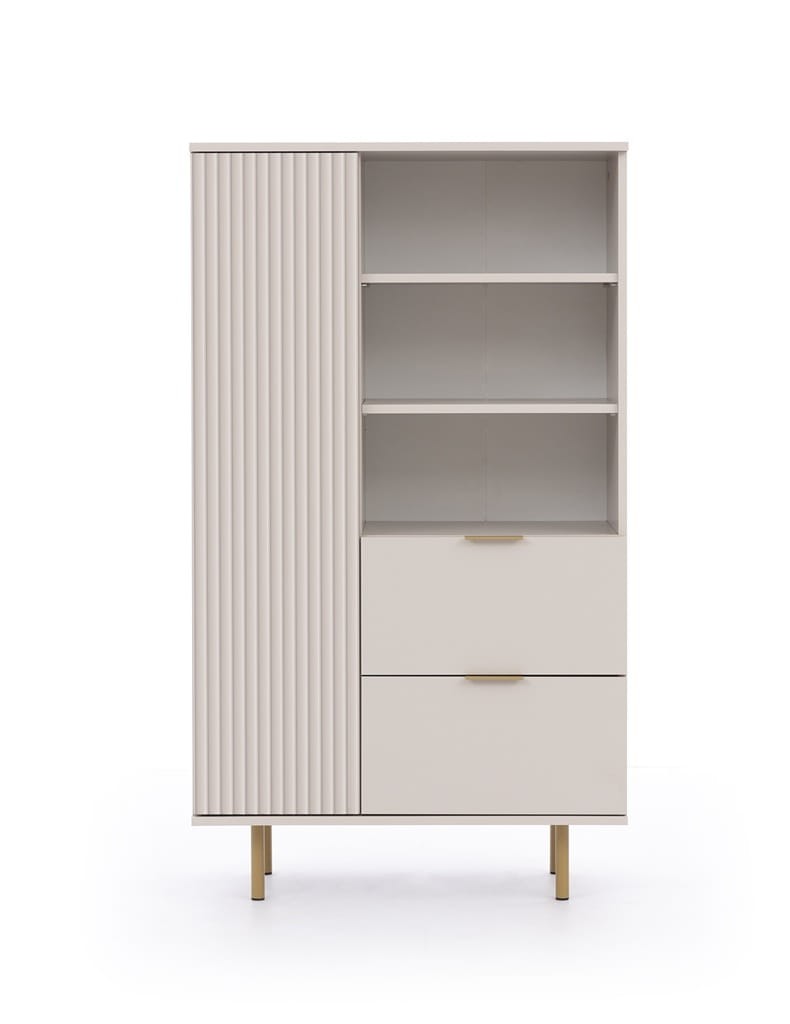 Regał NUBIA NB-04 w Stylu LOFT Szerokość 80 cm 2 szuflady 1 drzwiczki Cashmere