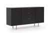 Komoda NUBIA NB-02 w Stylu LOFT 3 Szuflady 2 Drzwiczki Szerokość 150 cm Czarny mat
