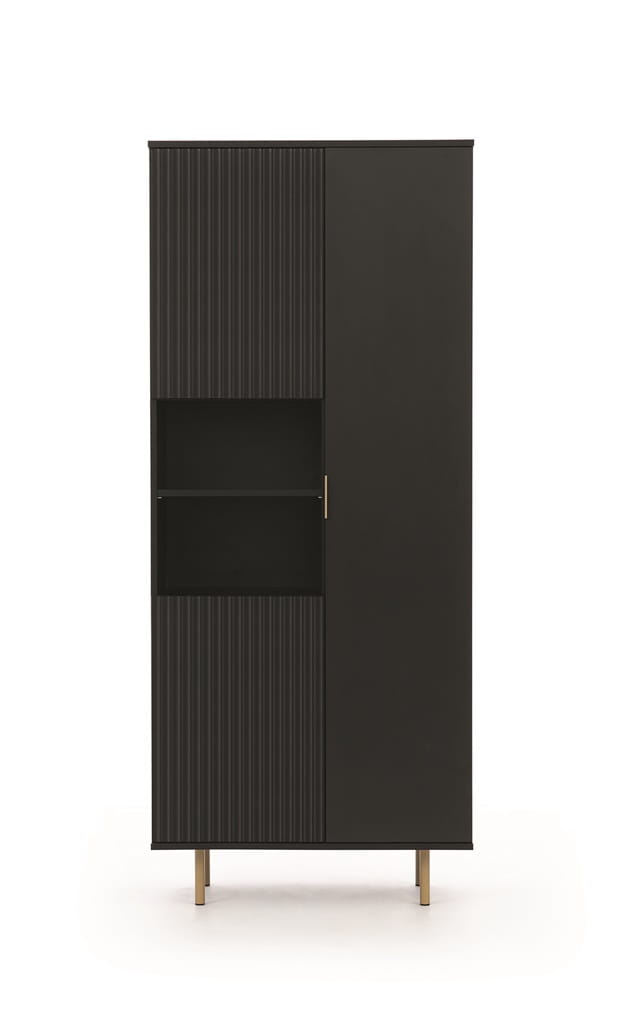 Regał NUBIA NB-05 w Stylu LOFT Szerokość 80 cm 3 drzwiczki Czarny mat