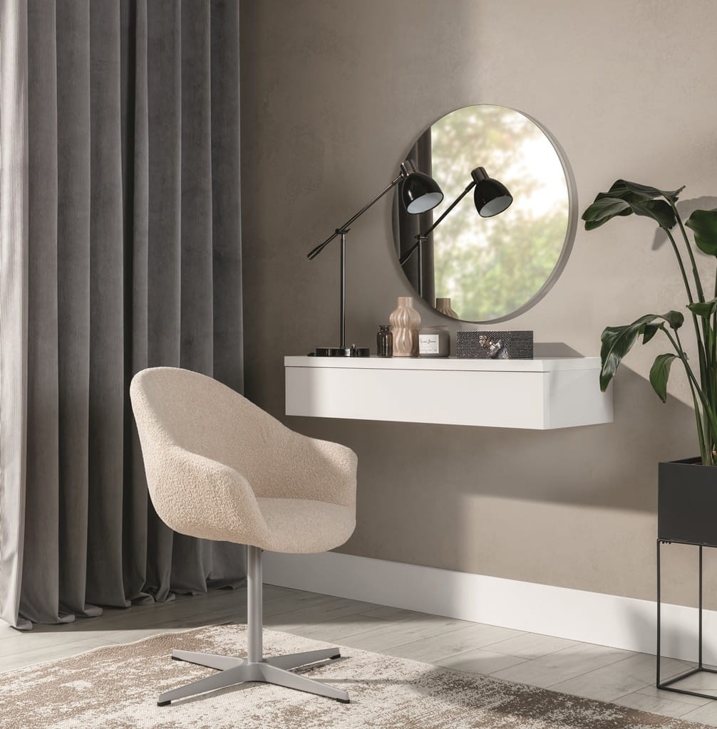 Lustro NAVENE NV-01 Szerokość 70 cm biały/biały połysk Do sypialni Do salonu