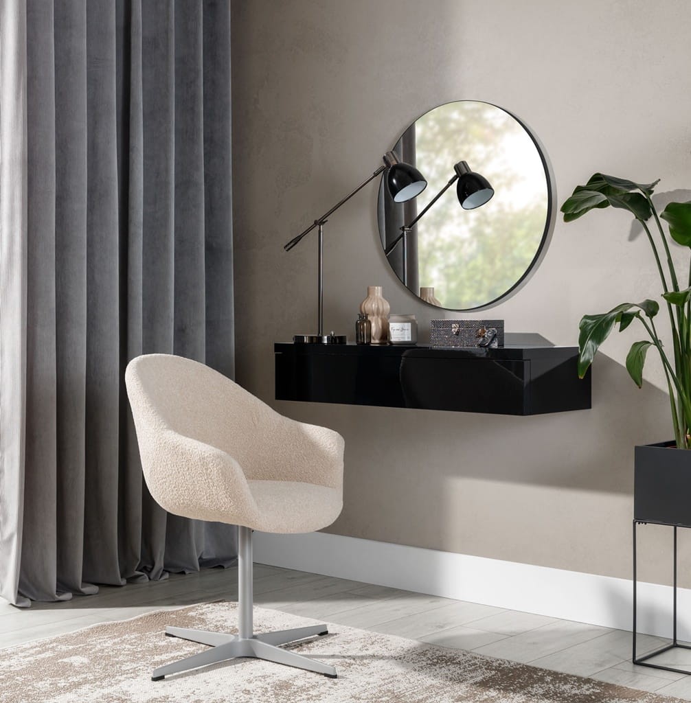 Lustro NAVENE NV-01 Szerokość 70 cm czarny/czarny połysk Do sypialni Do salonu