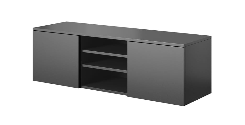 Szafka RTV ASGARD szerokość 120 cm 2 drzwiczki czarny do Salonu Pokoju