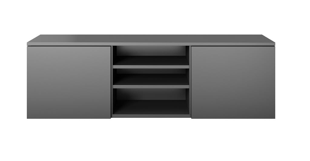 Szafka RTV ASGARD szerokość 120 cm 2 drzwiczki czarny do Salonu Pokoju
