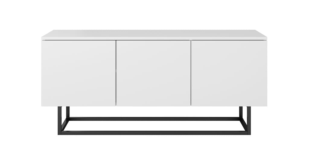 Szafka RTV ASGARD szerokość 120 cm 3 drzwiczki biały do Salonu Pokoju Basic Nogi wariant A